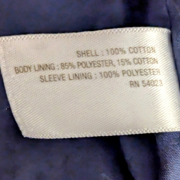 Medium Long Utility Jacket 100% Cotton, Dusky Blue - Picture 7 of 8